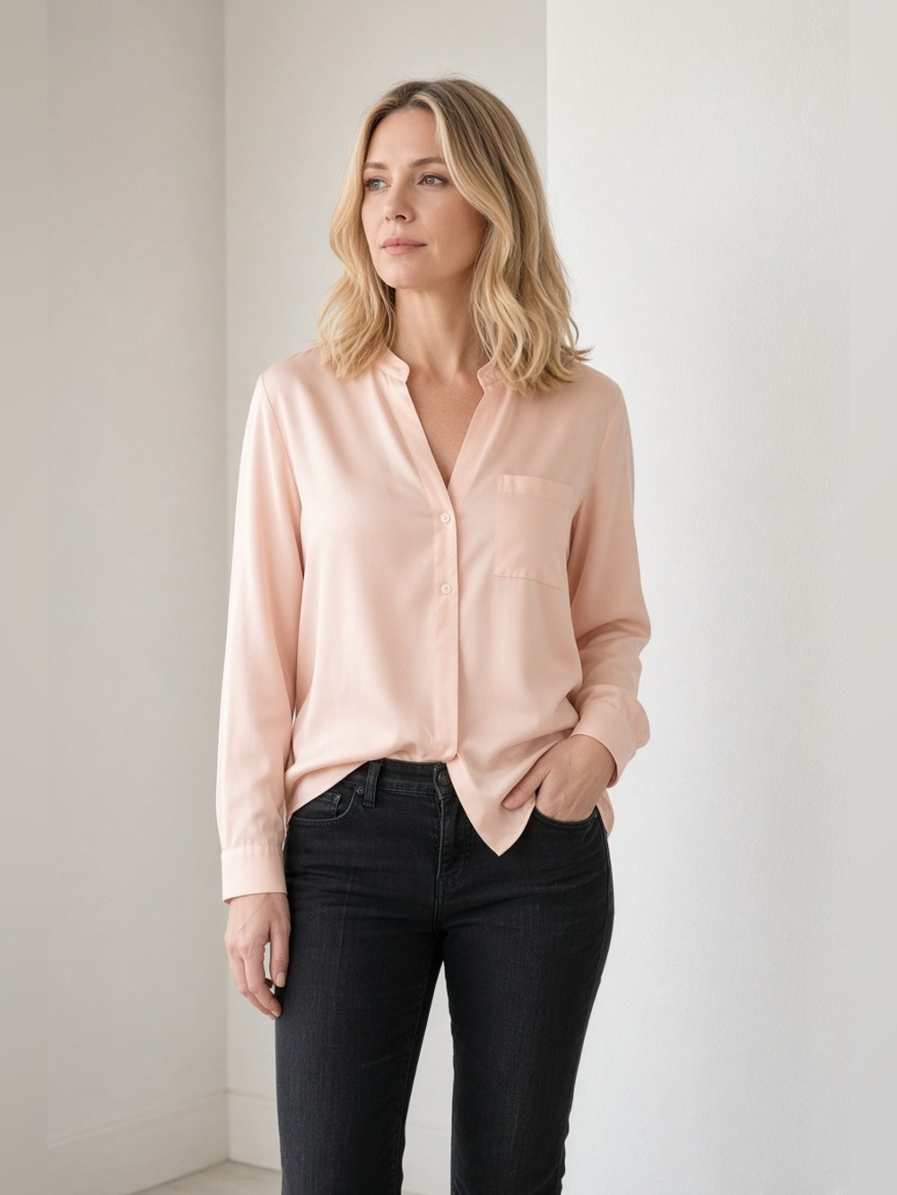 Vince peach silk blouse